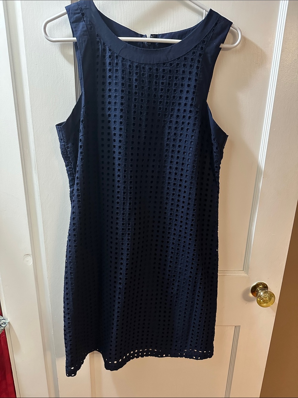 Banana Republic Factory Navy Eyelet Sleeveless Shift